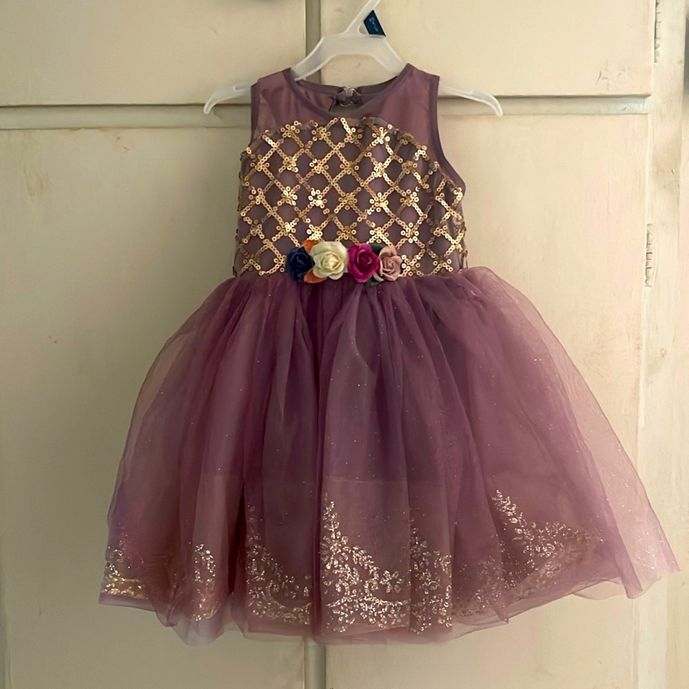 Girls purple and gold ballet dance recital costume